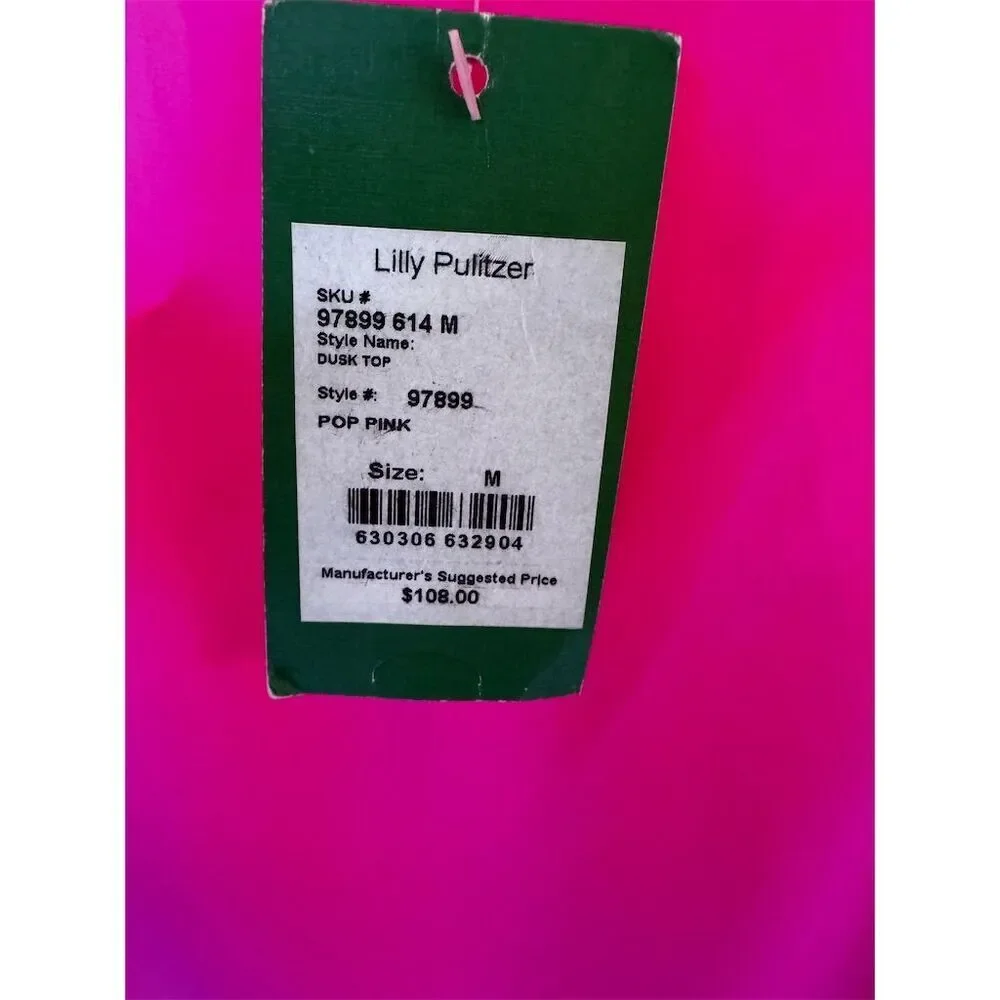 Lilly Pulitzer Women's Silk Tank Top‎ Pink with elegant back Detail Size M